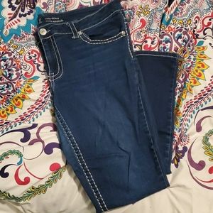 Dark Blue Crop Skinny Pants